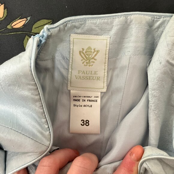 Vintage Paule Vasseur Baby Blue Silk Two-Piece Matching Set - Picture 7 of 7